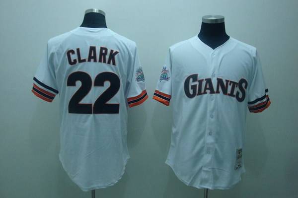 Mitchell and Ness 1989 Giants #22 Will Clark Stitched White Throwback MLB Jersey